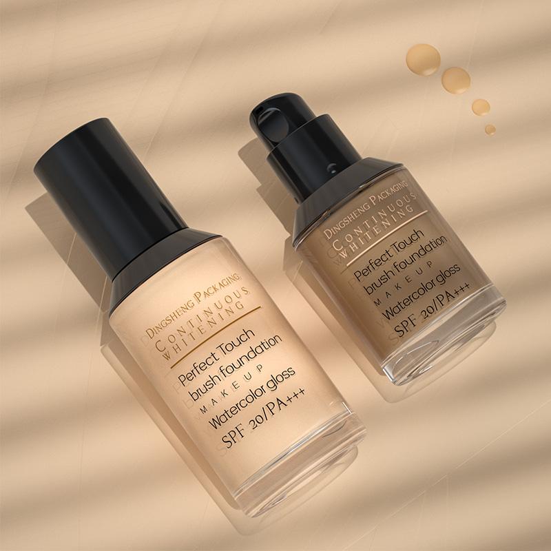 Transparent liquid foundation bottle