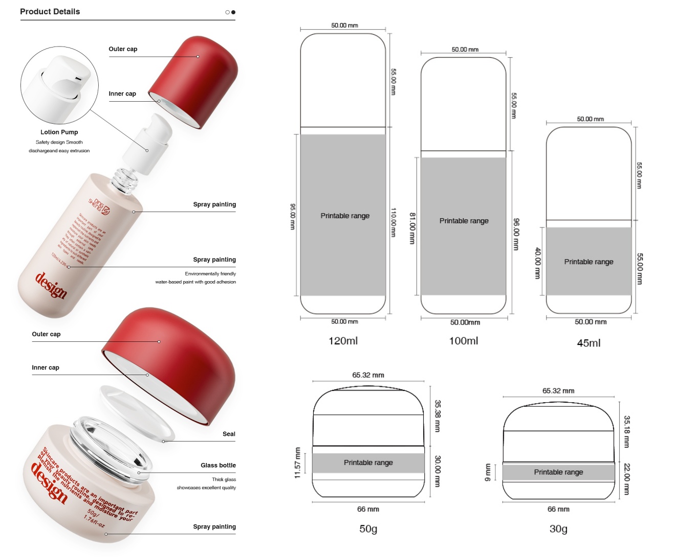 Full Series Cosmetic Glass Packaging Full Series Cosmetic Glass Packaging