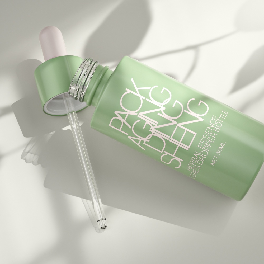 Thick-wall glass essence bottle with custom logo