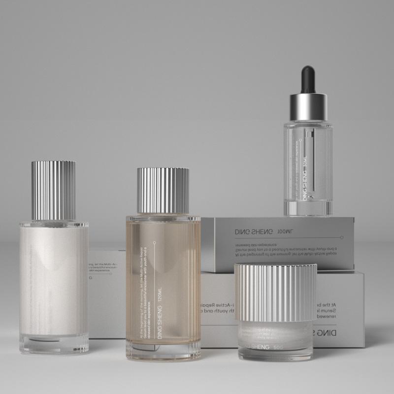 cosmetic glass bottle set packaging