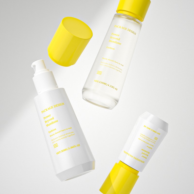 Yellow Glass Skincare Packaging Set