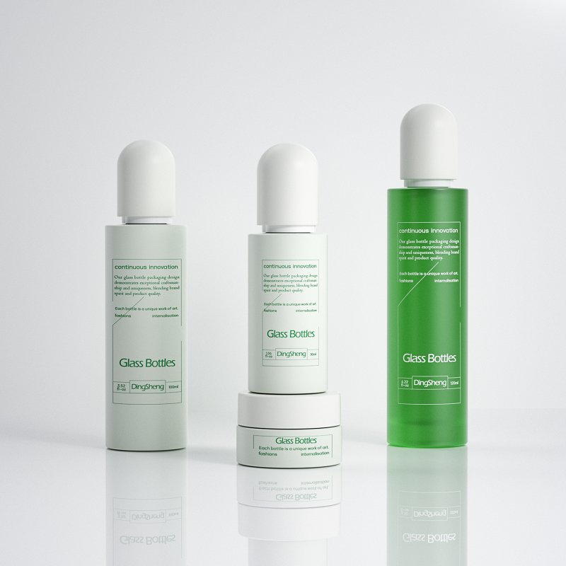 Refillable Lotion And Cream Glass Set