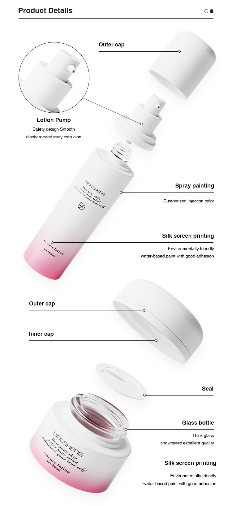 Custom Glass Cosmetic Bottle Set