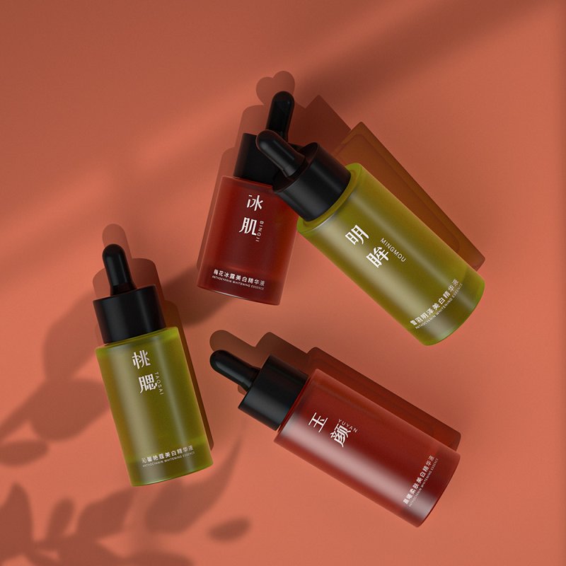 Thick Base Yellow Gradient Glass Serum Bottles With Leakproof Dropper Cap