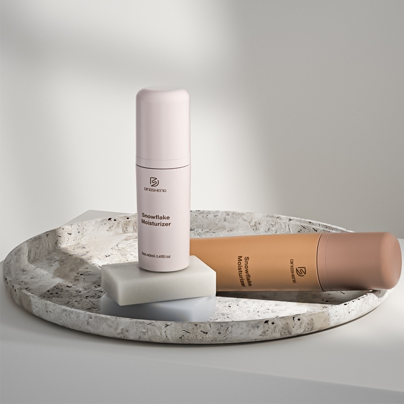 Luxury thick base frosted glass serum bottle with customized white outer cap