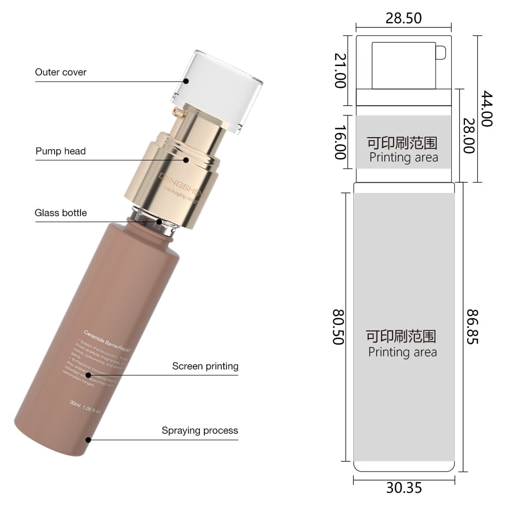 Custom 30ml Cosmetic Glass Bottles Supplier Custom 30ml Cosmetic Glass Bottles Supplier