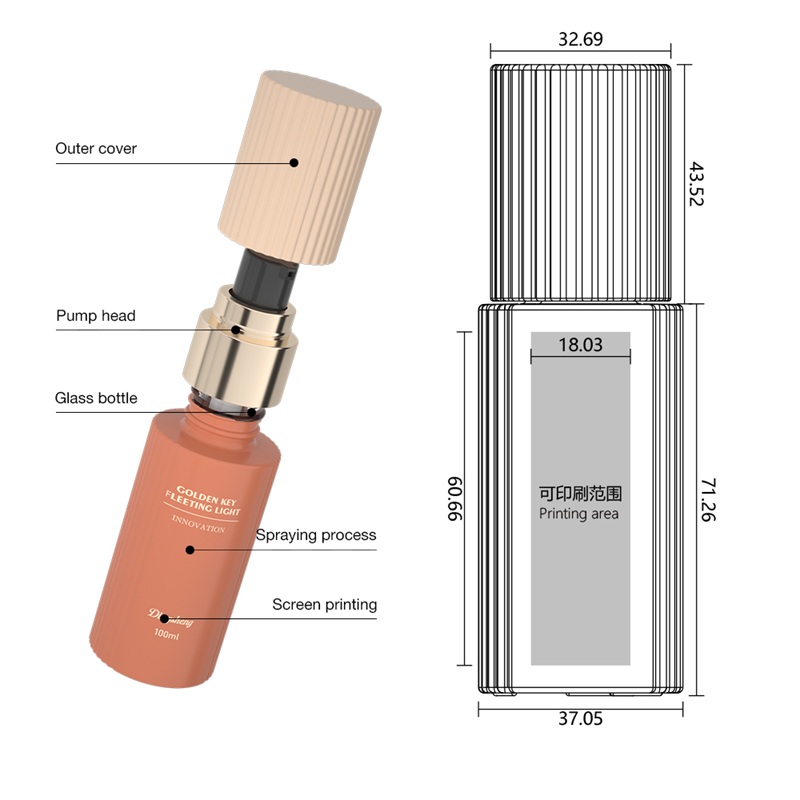 Matte Glass Liquid Foundation Pump Bottle Matte Glass Liquid Foundation Pump Bottle
