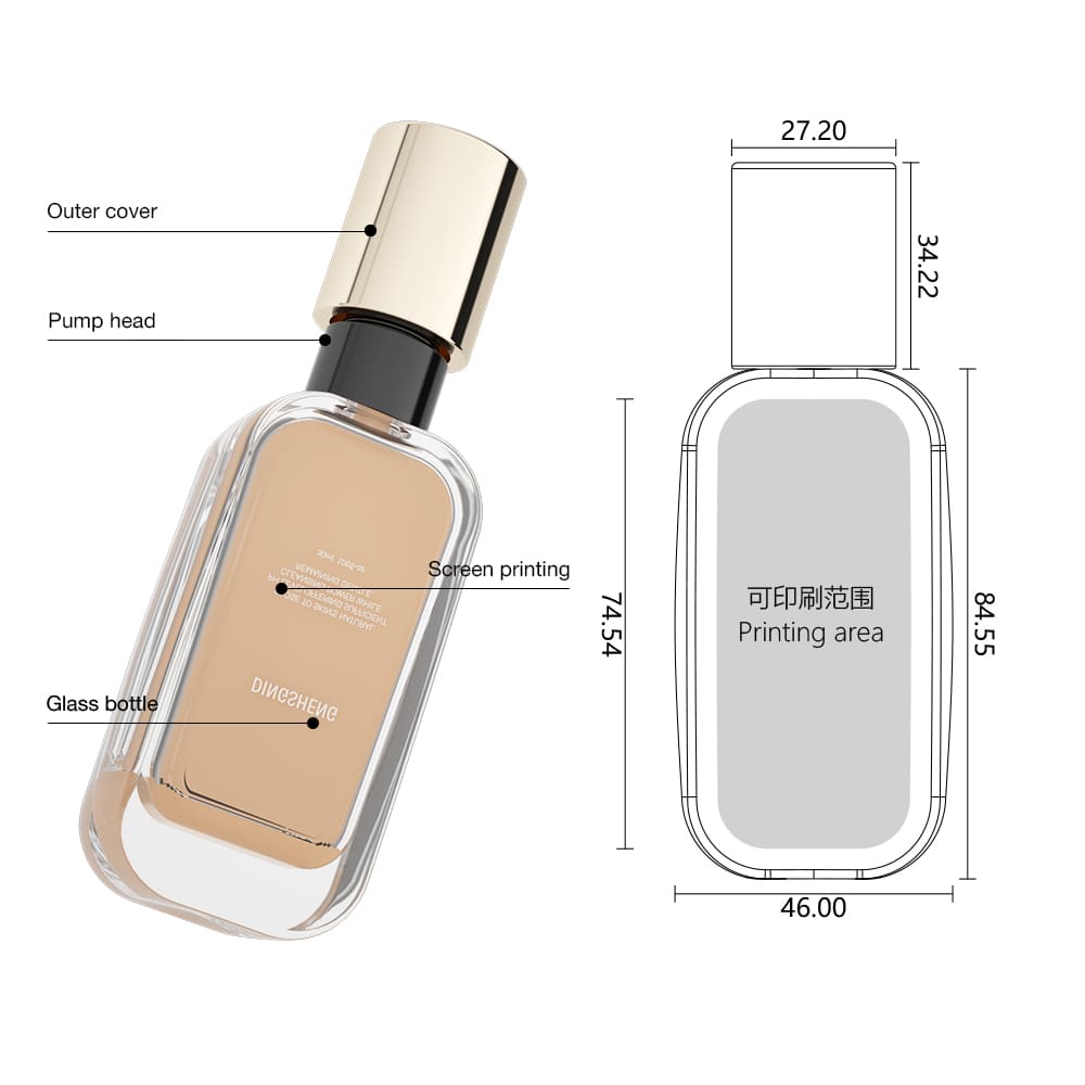 Matte glass cosmetic foundation bottle