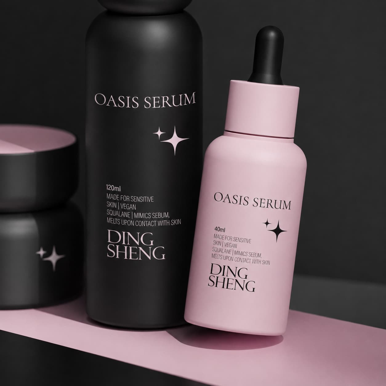 Black and Pink Skincare Packaging