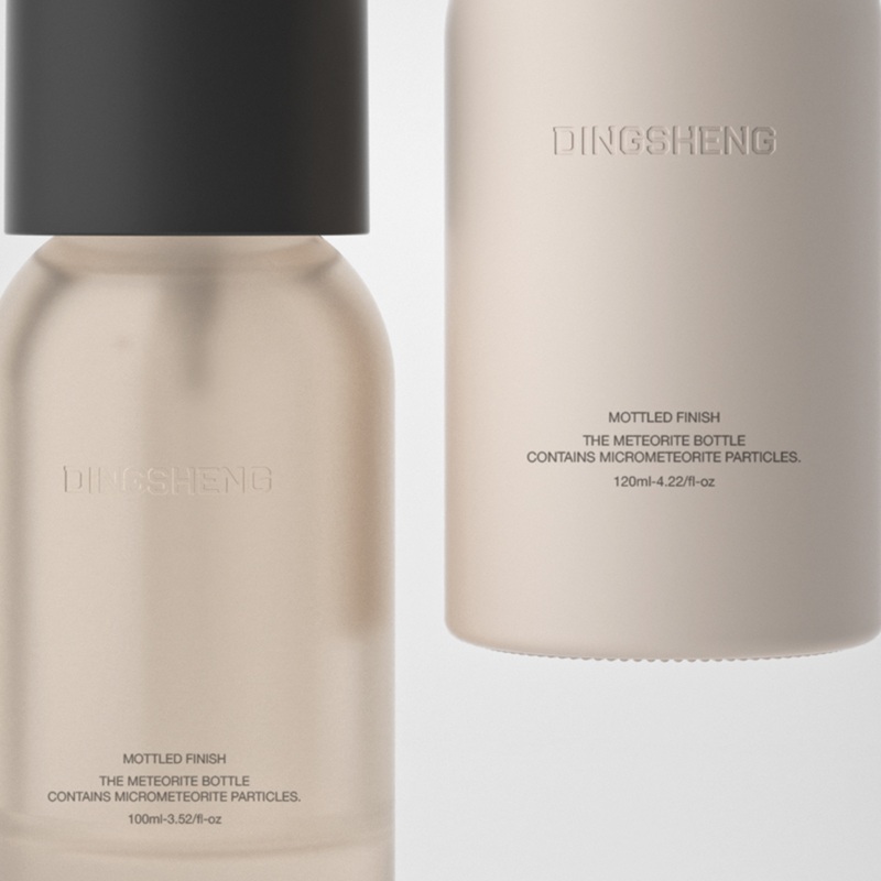 Matte Beige Glass Skincare Bottles