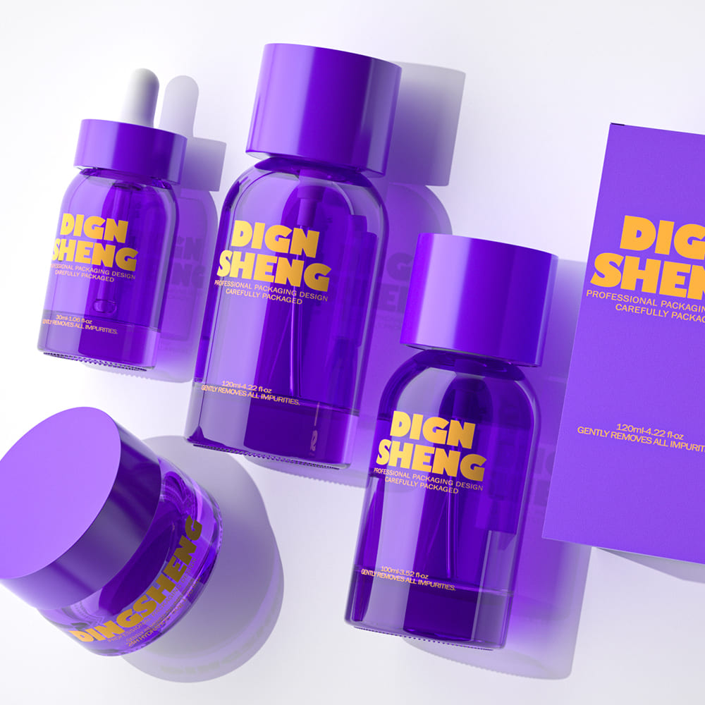 Custom Printed Glass Cosmetic Containers