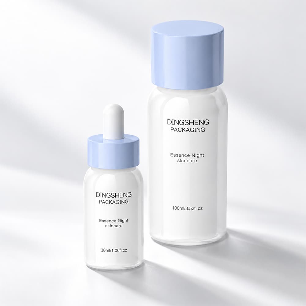 Minimalist White and Periwinkle Skincare Packaging Set
