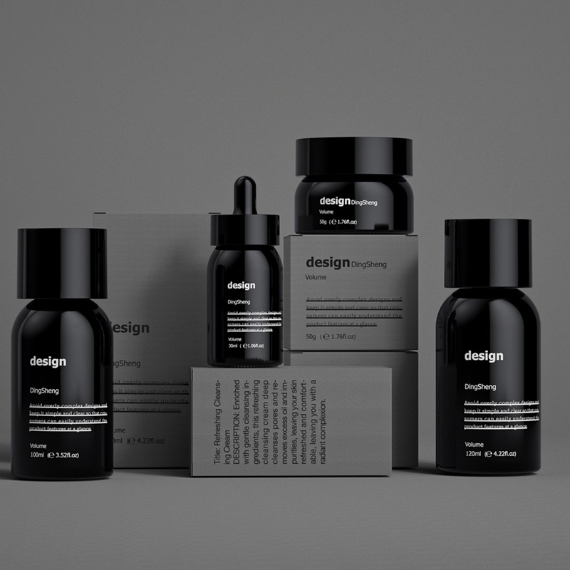 Empty Black Glass Serum Containers