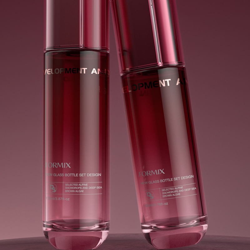 Luxury Red Glass Skincare Bottles Luxury Red Glass Skincare Bottles