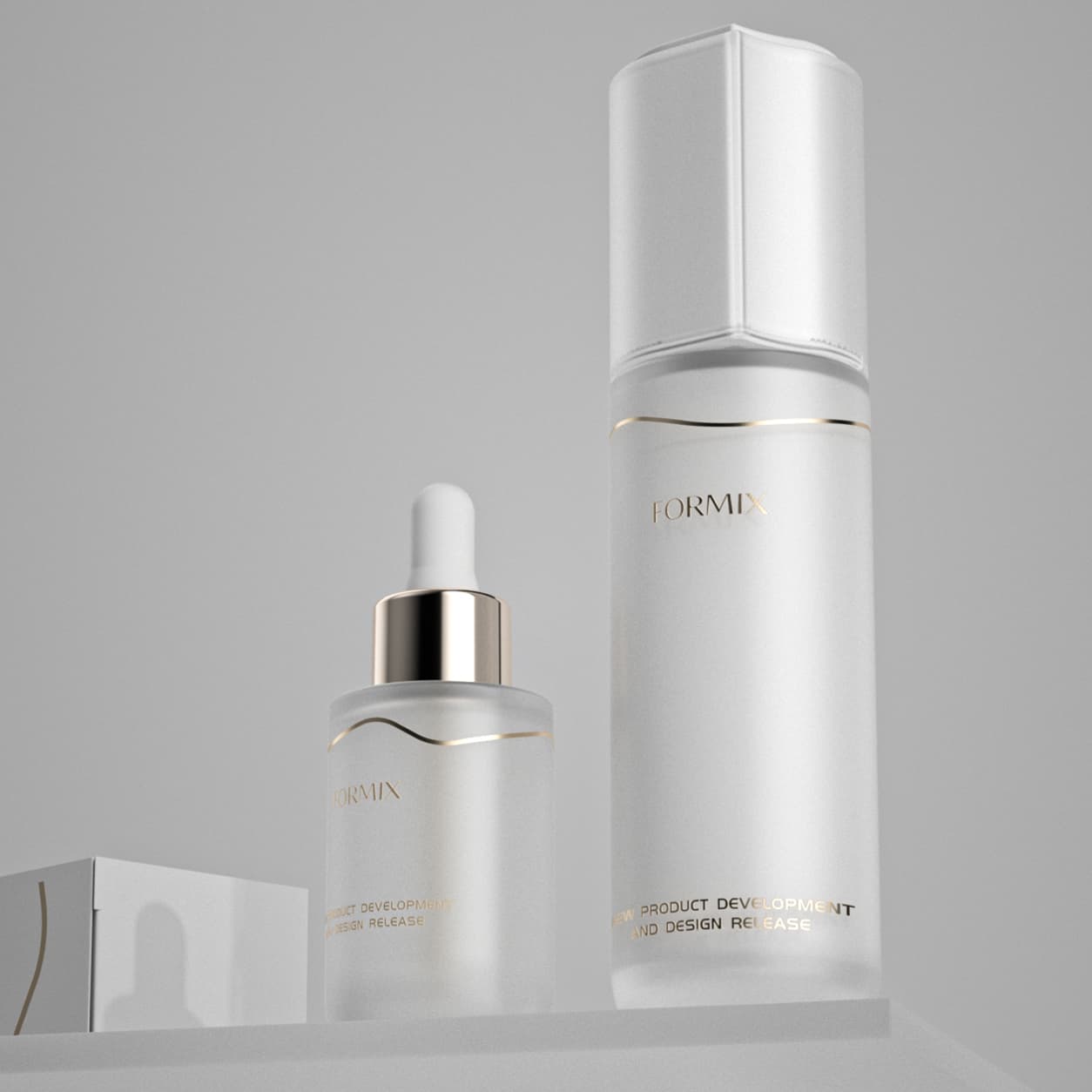 Elegant Metallic Cap Skincare Packaging Set